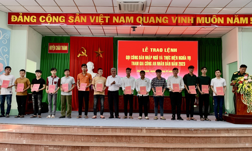 Châu Thành có 152 thanh niên nhận lệnh gọi nhập ngũ năm 2023