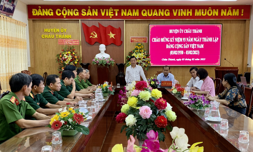 Huyện ủy Châu Thành họp mặt kỷ niệm 93 năm Ngày thành lập Đảng cộng sản Việt Nam