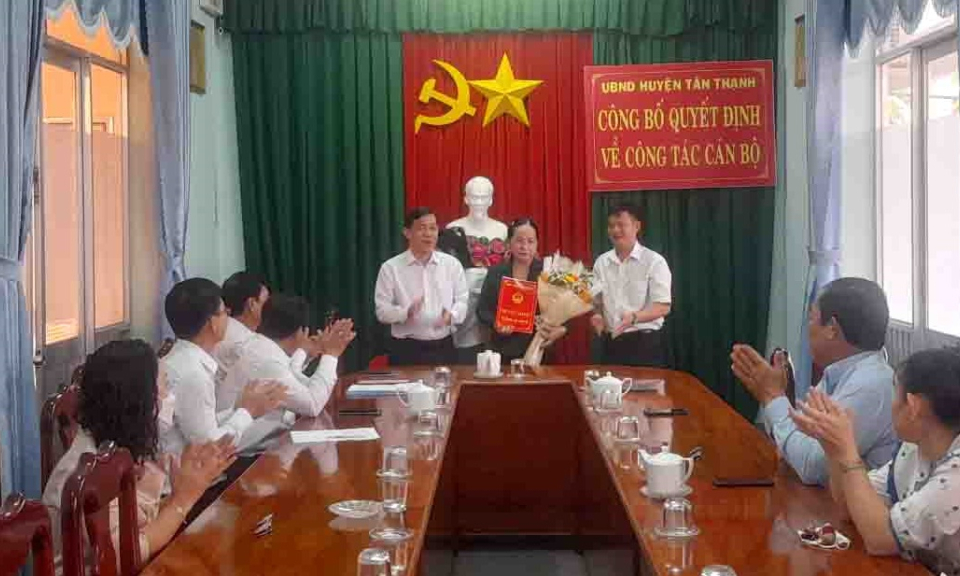 Tân Thạnh điều động và bổ nhiệm Trưởng phòng Tư pháp