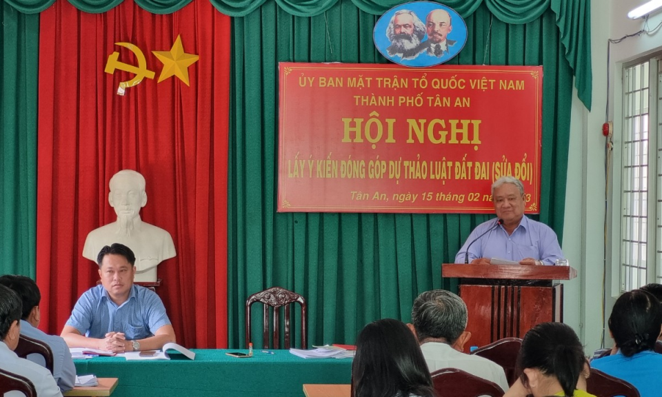 Thành phố Tân An lấy ý kiến đóng góp Dự thảo Luật Đất đai (sửa đổi)