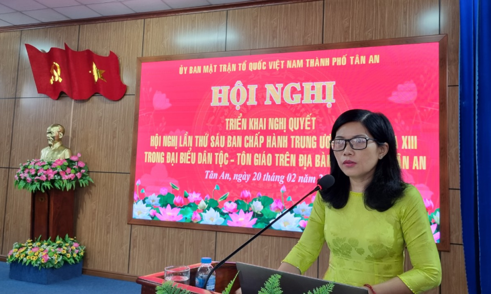 Thành phố Tân An triển khai Nghị quyết Hội nghị lần thứ 6 Ban Chấp hành Trung ương Đảng 