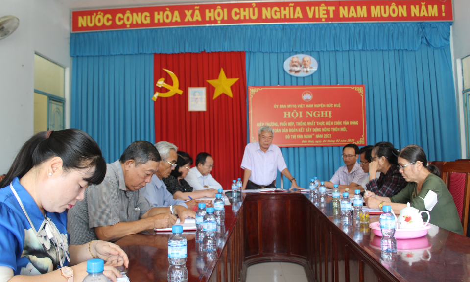 Đức Huệ hiệp thương thực hiện cuộc vận động “Toàn dân đoàn kết xây dựng nông thôn mới, đô thị văn minh” năm 2023