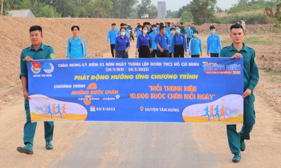 Tân Hưng phát động Chặng 9 - Chương trình "Những bước chân vì cộng đồng" năm 2023