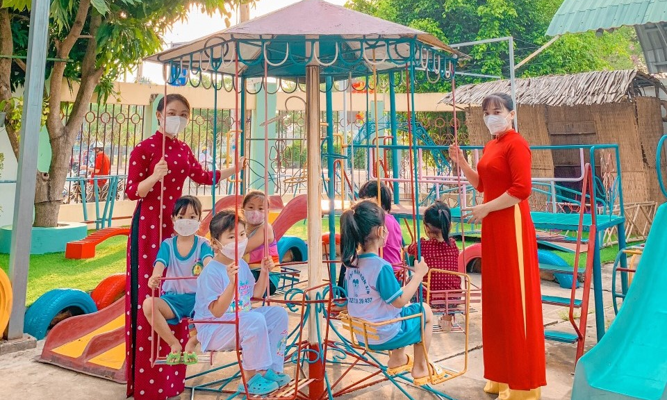 Thành phố Tân An các trường Mầm non, Mẫu giáo hưởng ứng Tuần lễ áo dài