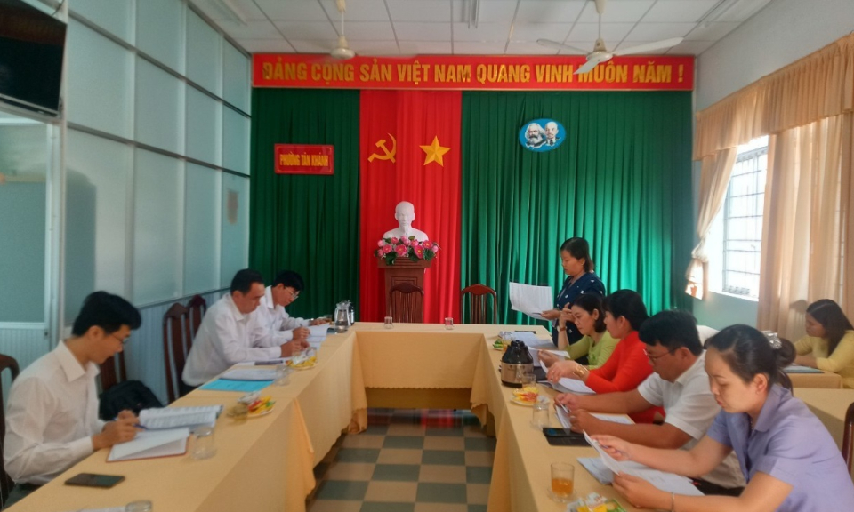 Thành ủy Tân An kiểm tra công tác Đảng ủy phường Tân Khánh