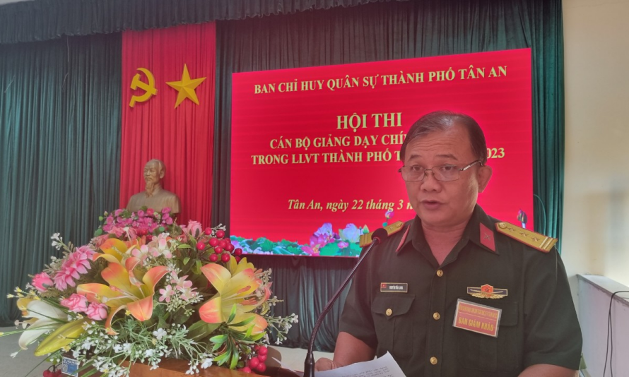 Thành phố Tân An: Hội thi cán bộ giảng dạy chính trị giỏi trong lực lượng vũ trang
