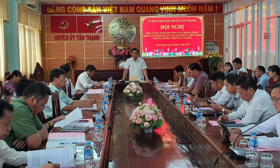 Tân Thạnh tổng kết công tác Phòng chống thiên tai và Tìm kiếm cứu nạn