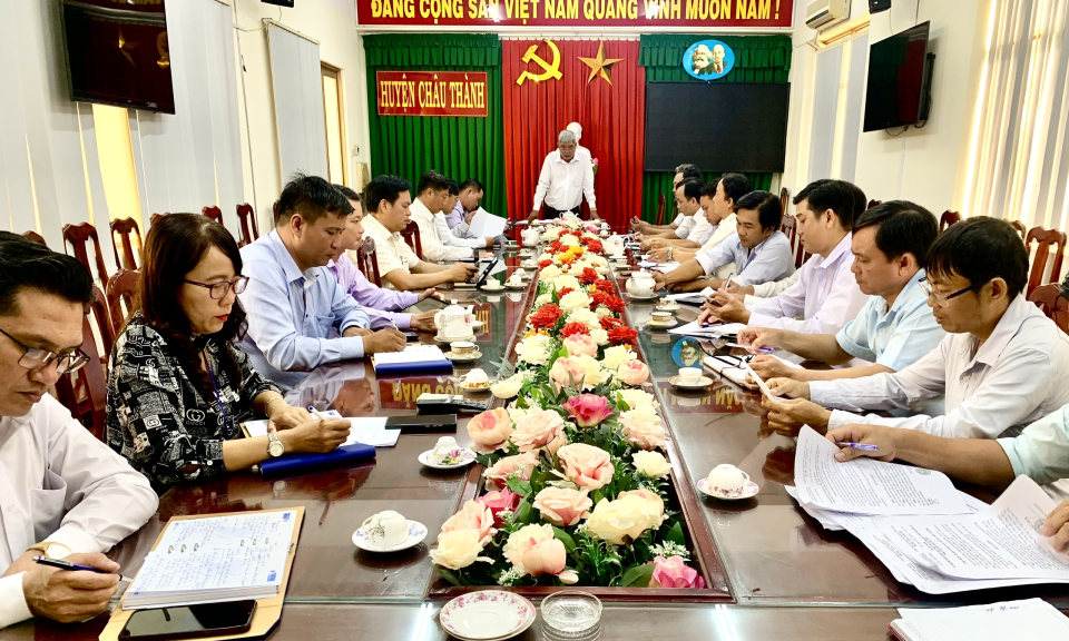 UBND huyện Châu Thành kiểm tra tiến độ xây dựng cơ bản năm 2023
