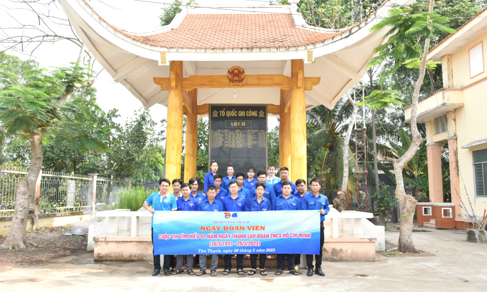 Huyện đoàn Tân Thạnh tổ chức Ngày đoàn viên chào mừng kỷ niệm 92 năm ngày thành lập Đoàn 