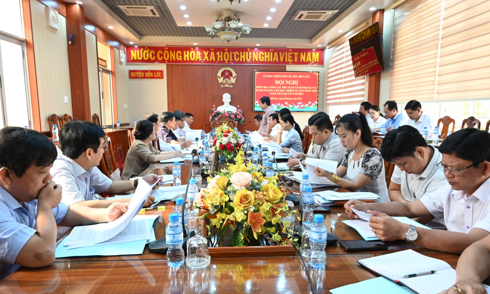 Đoàn công tác tỉnh kiểm tra công tác thu ngân sách Nhà nước tại huyện Bến Lức