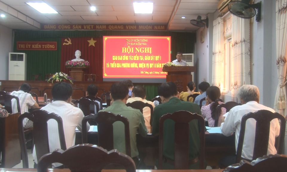 Uỷ ban Kiểm tra Thị ủy Kiến Tường giao ban công tác kiểm tra, giám sát Qúy I/2023