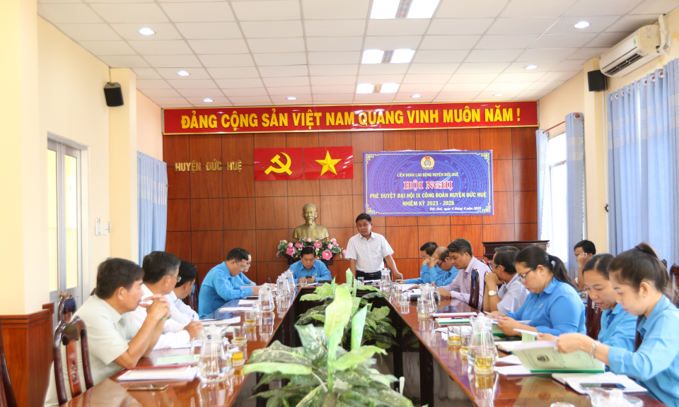 Đức Huệ họp duyệt văn kiện Đại hội Công đoàn nhiệm kỳ 2023 - 2028