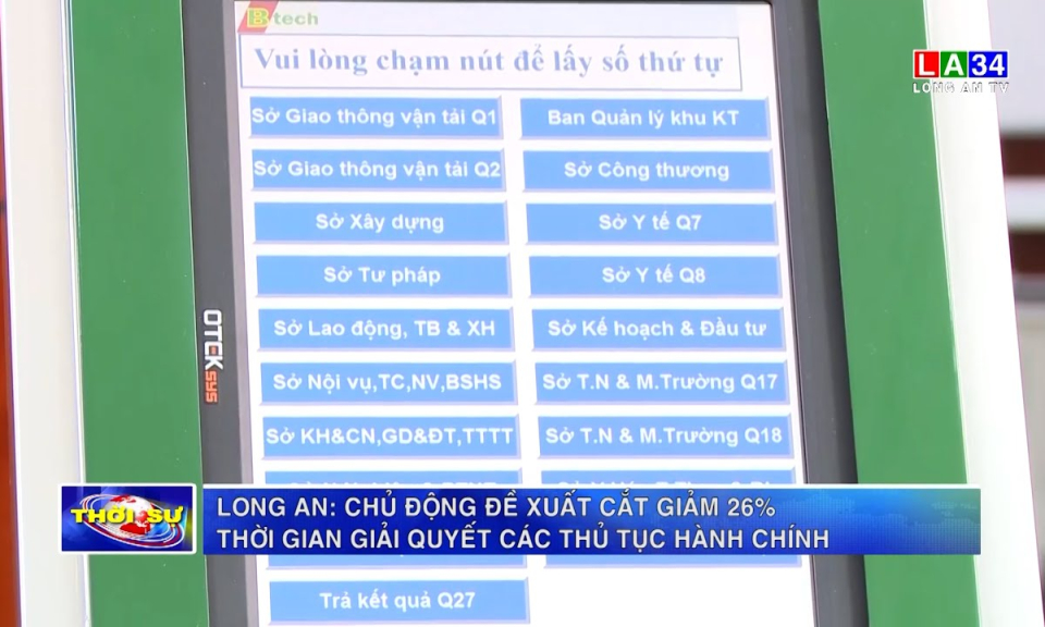 Long An: Chủ động đề xuất cắt giảm 26% thời gian giải quyết các thủ tục hành chính