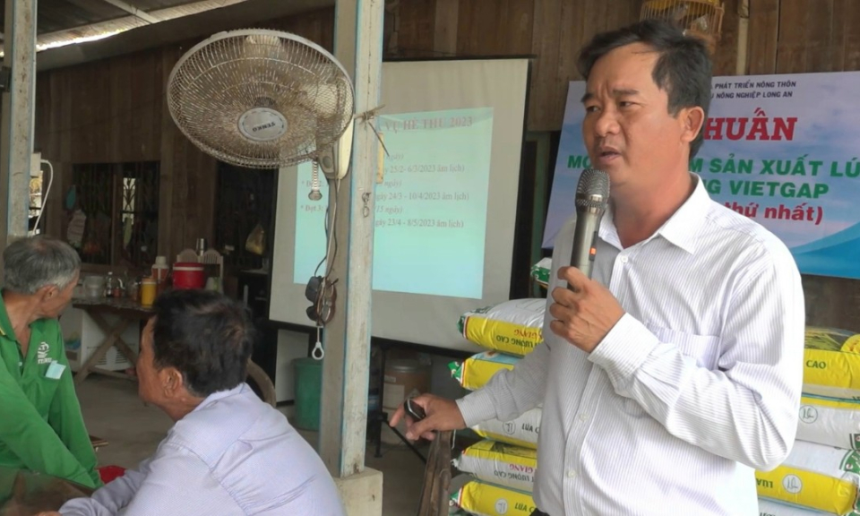 Tập huấn mô hình điểm sản xuất lúa theo hướng VietGAP tại huyện Tân Hưng