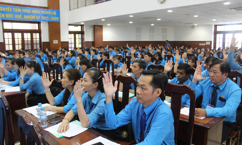 Đức Huệ tổ chức thành công Đại hội Công đoàn điểm cấp huyện nhiệm kỳ 2023 - 2028