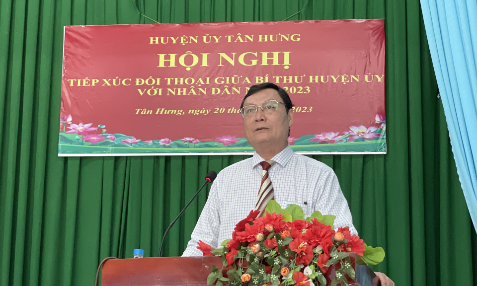  Bí thư Huyện ủy Tân Hưng đối thoại Nhân dân xã Vĩnh Bửu và Vĩnh Châu A về xây dựng nông thôn mới