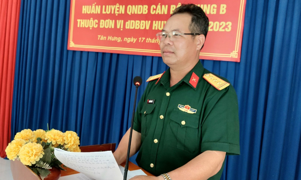 Tân Hưng khai giảng huấn luyện quân nhân dự bị năm 2023 