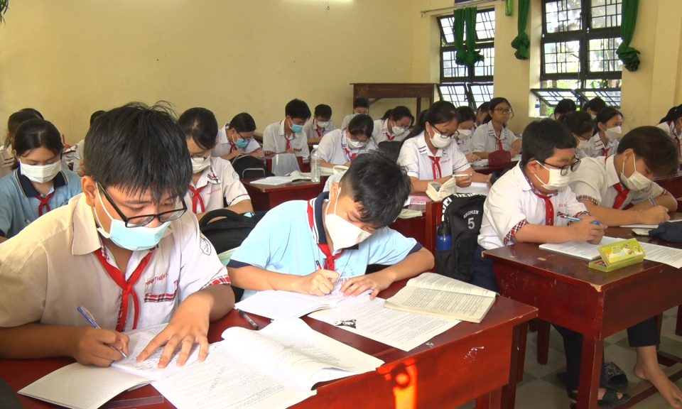Trường Trung học cơ sở Khánh Hậu sẵn sàng bước vào kỳ thi tuyển sinh lớp 10