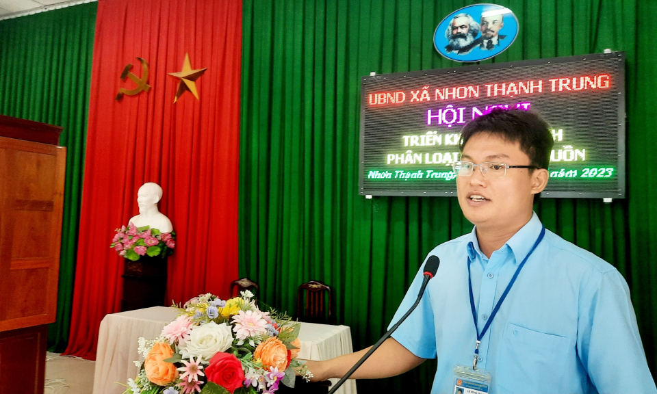 TP Tân An: Xã Nhơn Thạnh Trung triển khai phân loại rác tại nguồn