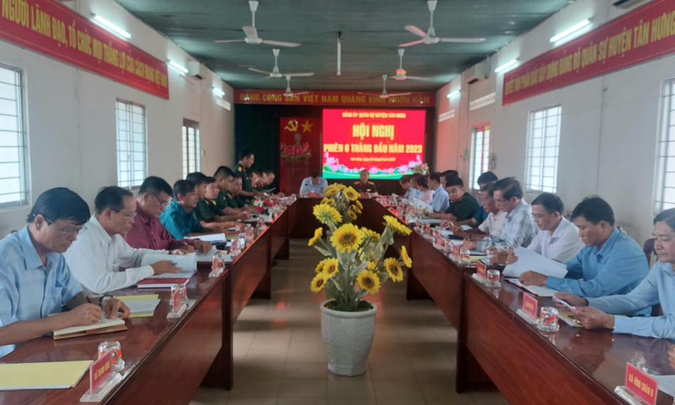 Đảng ủy Quân sự huyện Tân Hưng sơ kết 6 tháng đầu năm 2023