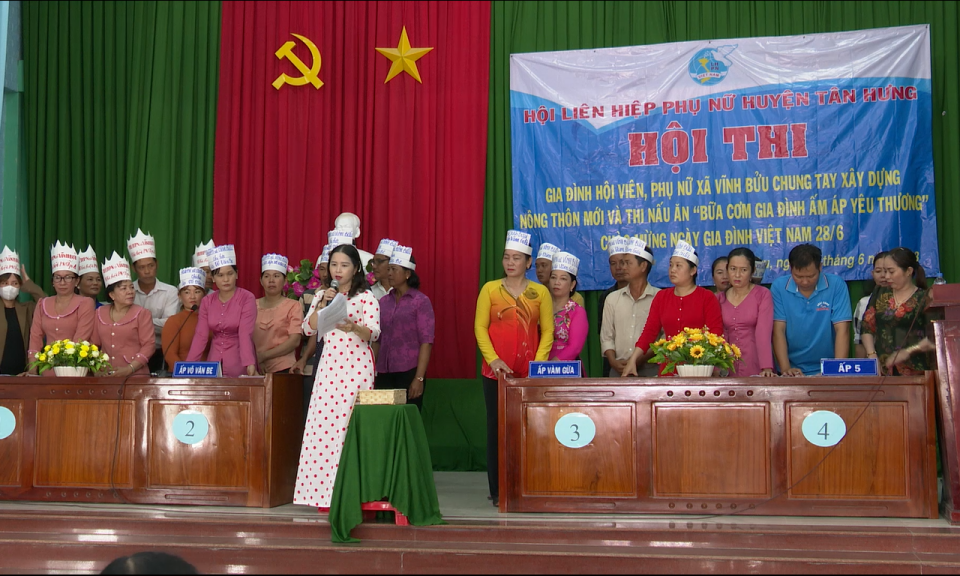 Tân Hưng sôi nổi Hội thi Gia đình hội viên, phụ nữ chung tay xây dựng nông thôn mới xã Vĩnh Bửu
