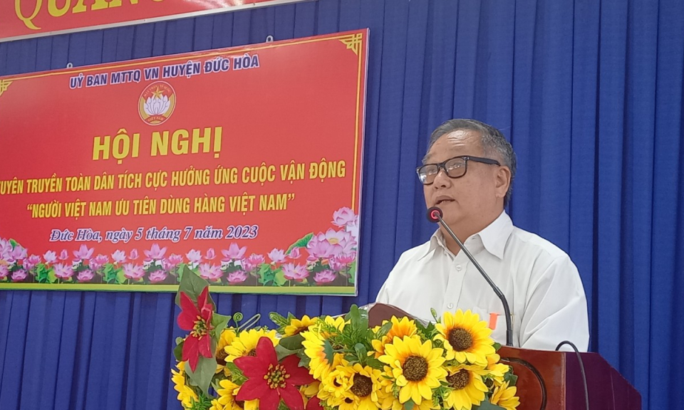 Đức Hòa tuyên truyền hưởng ứng cuộc vận động “Người Việt Nam ưu tiên dùng hàng Việt Nam"