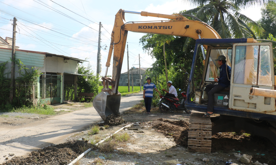 Tân Trụ nâng cấp, mở rộng đường Nguyễn Văn Mỹ