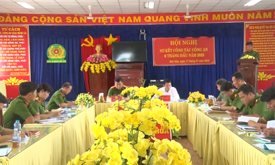 Đức Hòa sơ kết công tác công an 6 tháng đầu năm 2023