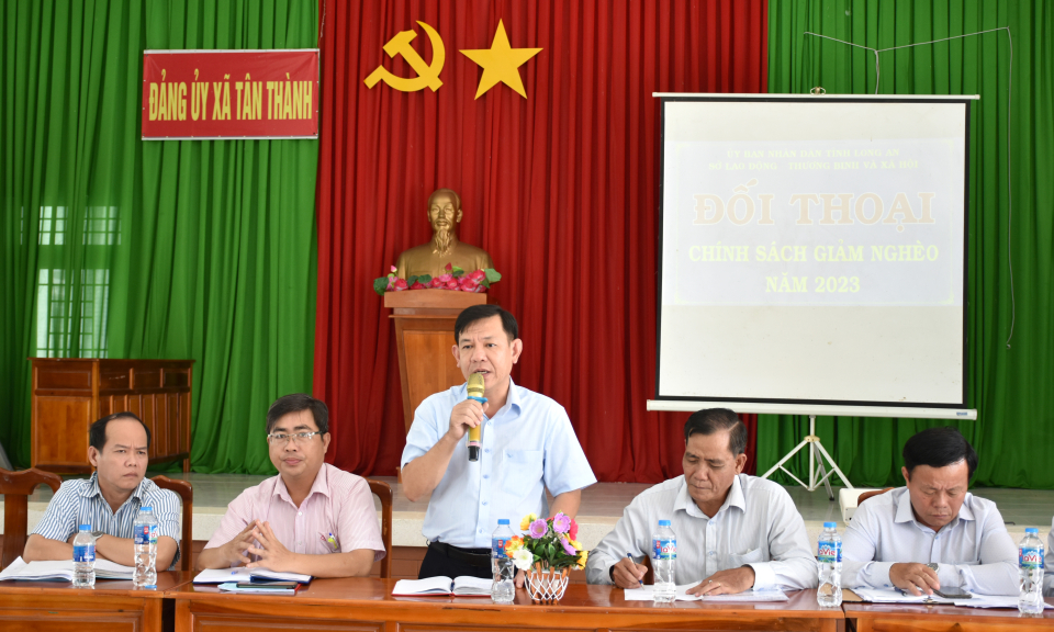 Sở Lao động,Thương binh và Xã hội đối thoại chính sách giảm nghèo tại huyện Tân Thạnh