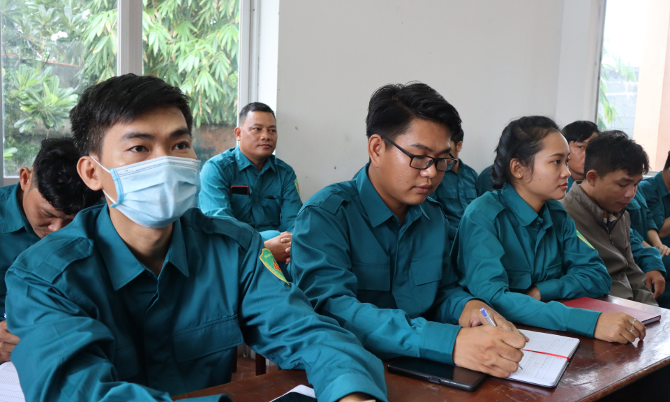 Bến Lức huấn luyện lực lượng dân quân tự vệ năm 2023