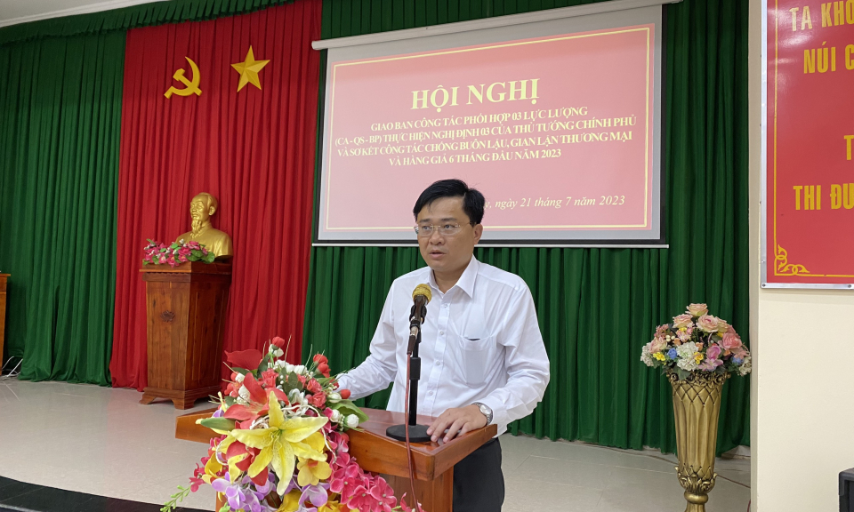 Đức Huệ sơ kết công tác phối hợp 03 lực lượng: Công An, Quân sự, Biên phòng