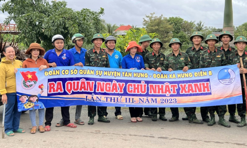 Tân Hưng đồng loạt ra quân “Ngày Chủ nhật xanh” lần 3 năm 2023