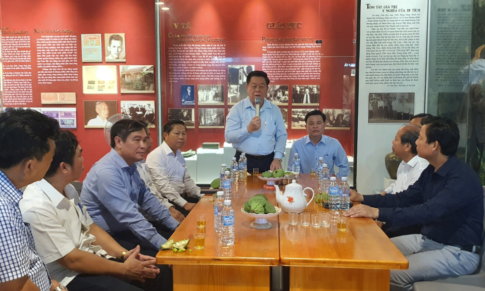 Trưởng Ban Tuyên giáo Trung ương thăm khu di tích Căn cứ Xứ ủy và Ủy ban Hành chính - Kháng chiến Nam bộ