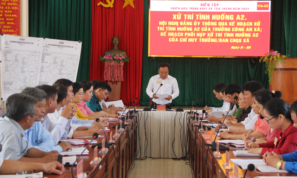Thủ Thừa diễn tập chiến đấu trong khu vực phòng thủ xã Tân Thành