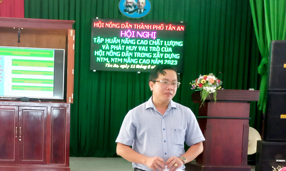 Hội Nông dân tỉnh tập huấn tuyên truyền nông thôn mới nâng cao tại thành phố Tân An