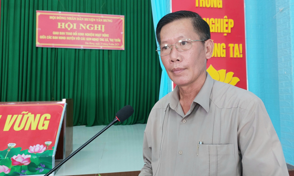 Tân Hưng: Trao đổi kinh nghiệm hoạt động HĐND huyện và các xã, thị trấn