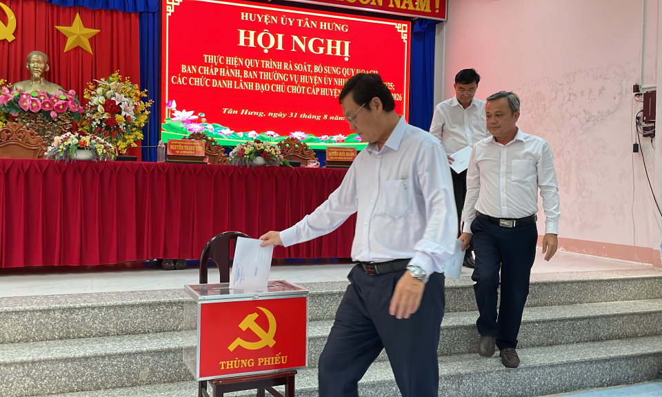Huyện ủy Tân Hưng thực hiện bước 2, 3 và 4 trong quy trình rà soát, bổ sung quy hoạch cán bộ