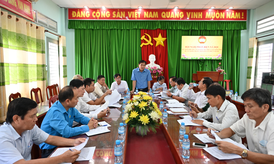 Bến Lức hội nghị phản biện xã hội đối với Dự thảo phương án giá đất nền mộ Nghĩa trang Nhân dân xã Nhựt Chánh