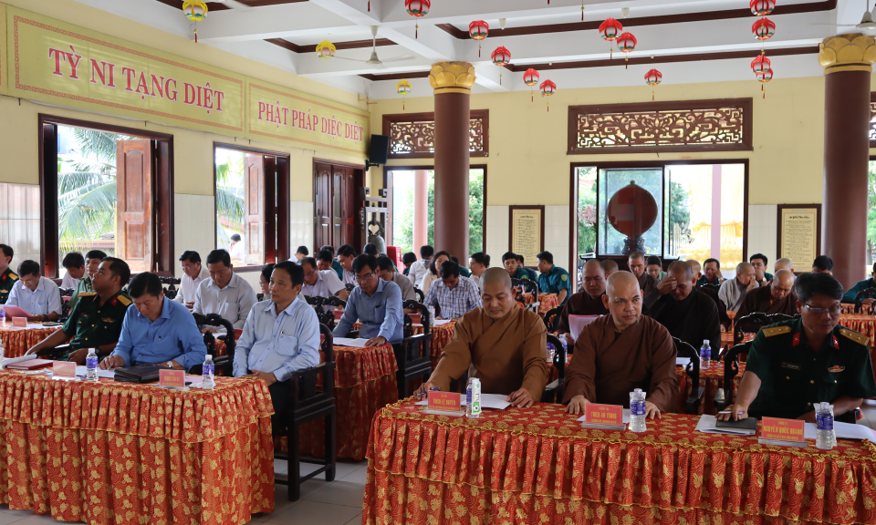 Bến Lức sơ kết 3 năm phối hợp hoạt động giữa Ban chỉ huy Quân sự với Ban trị sự Giáo hội Phật giáo huyện 