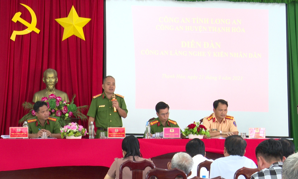 Thạnh Hóa tổ chức Diễn đàn “Công an lắng nghe ý kiến Nhân dân” năm 2023