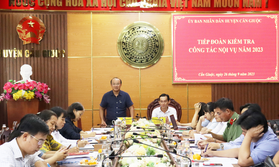 Tỉnh kiểm tra công tác Nội vụ tại huyện Cần Giuộc