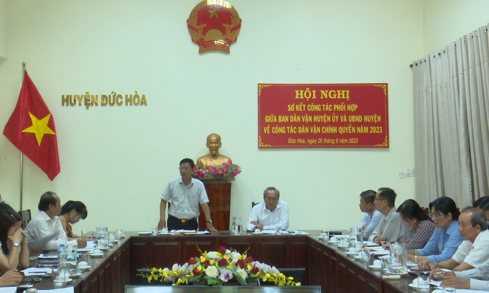 Đức Hòa sơ kết công tác dân vận chính quyền năm 2023