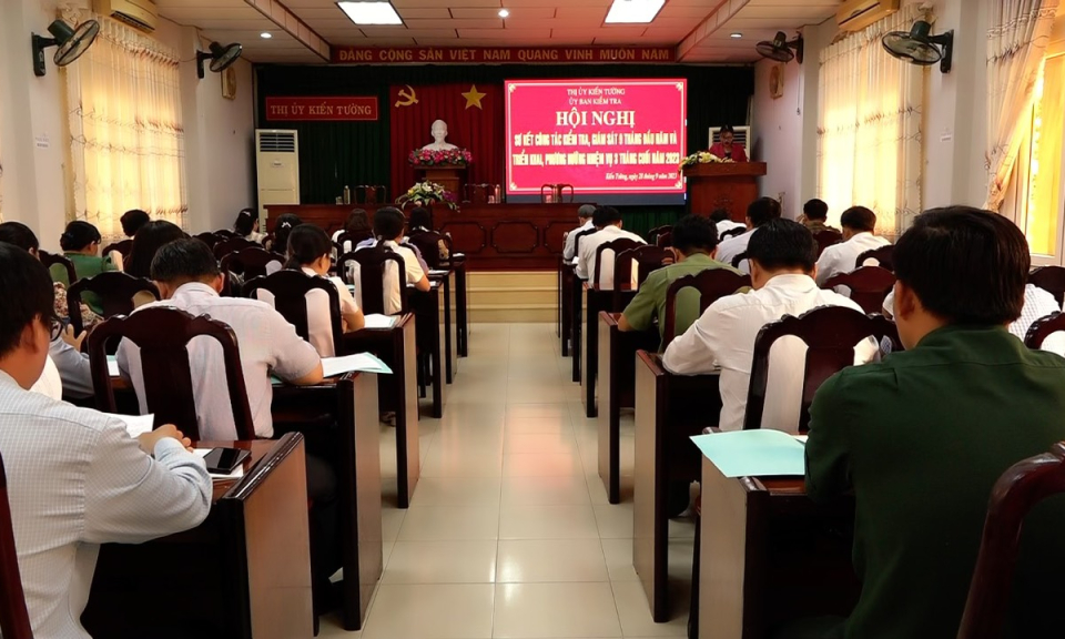  Ủy ban Kiểm tra Thị ủy Kiến Tường sơ kết công tác kiểm tra, giám sát 9 tháng năm 2023