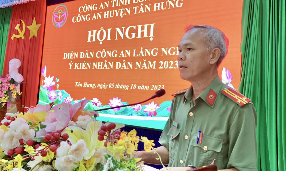 Tân Hưng hội nghị diễn đàn Công an lắng nghe ý kiến Nhân dân năm 2023