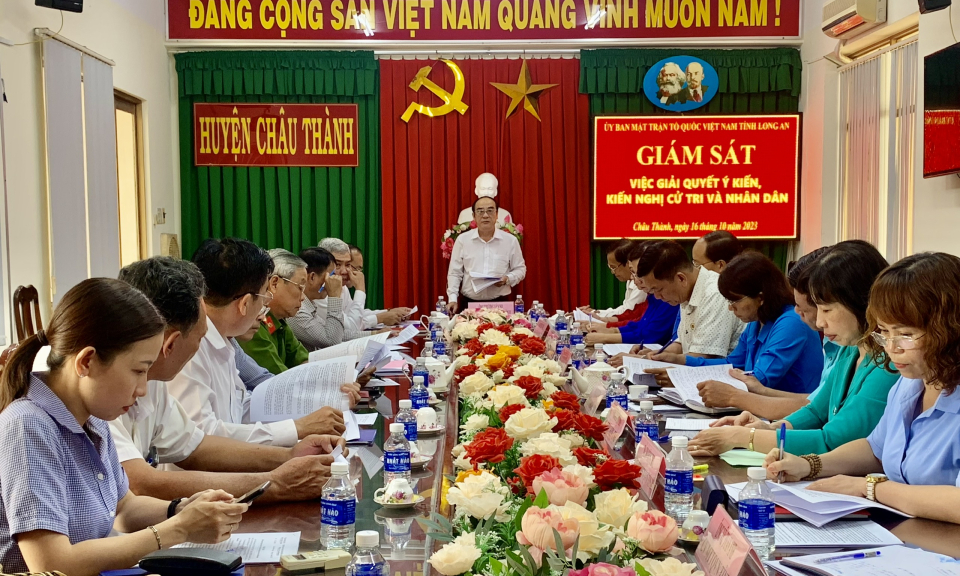 Tỉnh giám sát việc giải quyết ý kiến, kiến nghị tại huyện Châu Thành