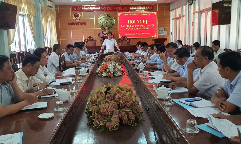 Tân Thạnh họp Ban chỉ đạo đôn đốc thu nộp ngân sách Nhà nước