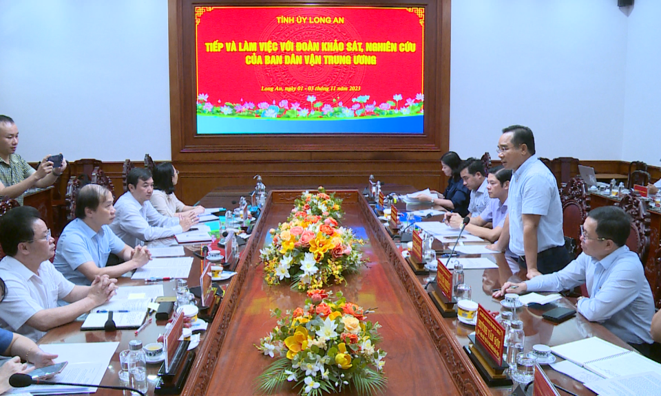 Ban Dân vận Trung ương khảo sát việc vận dụng bài học “Dân là gốc”, “Dân là trung tâm” tại Long An