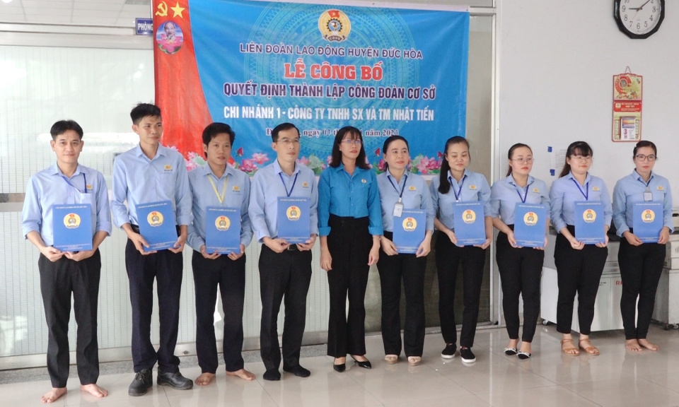 Đức Hòa thêm 2 công đoàn cơ sở công ty được thành lập