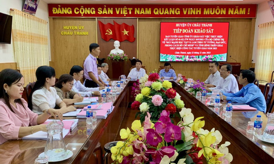 Ban Tuyên giáo Tỉnh ủy làm việc tại huyện Châu Thành