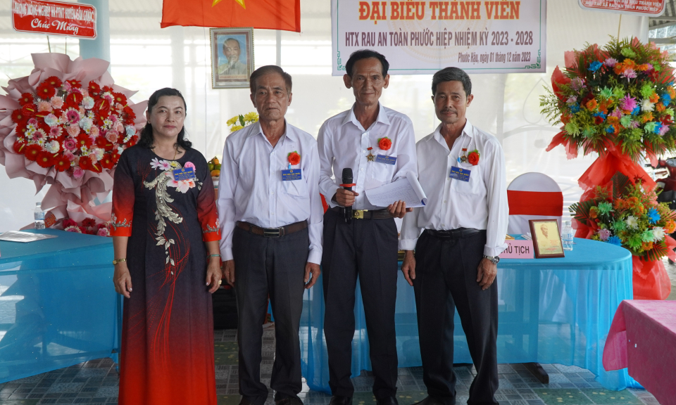 Cần Giuộc: Đại hội thành viên HTX rau an toàn Phước Hiệp nhiệm kỳ 2023-2028